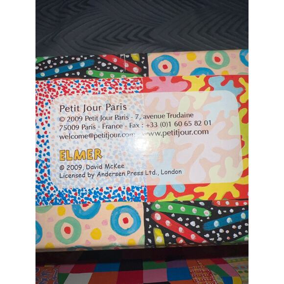 Petit Jour Paris “Elmer” Kids Suitcase Set Colorful Patchwork Elephant Set of 2 - Picture 13 of 13